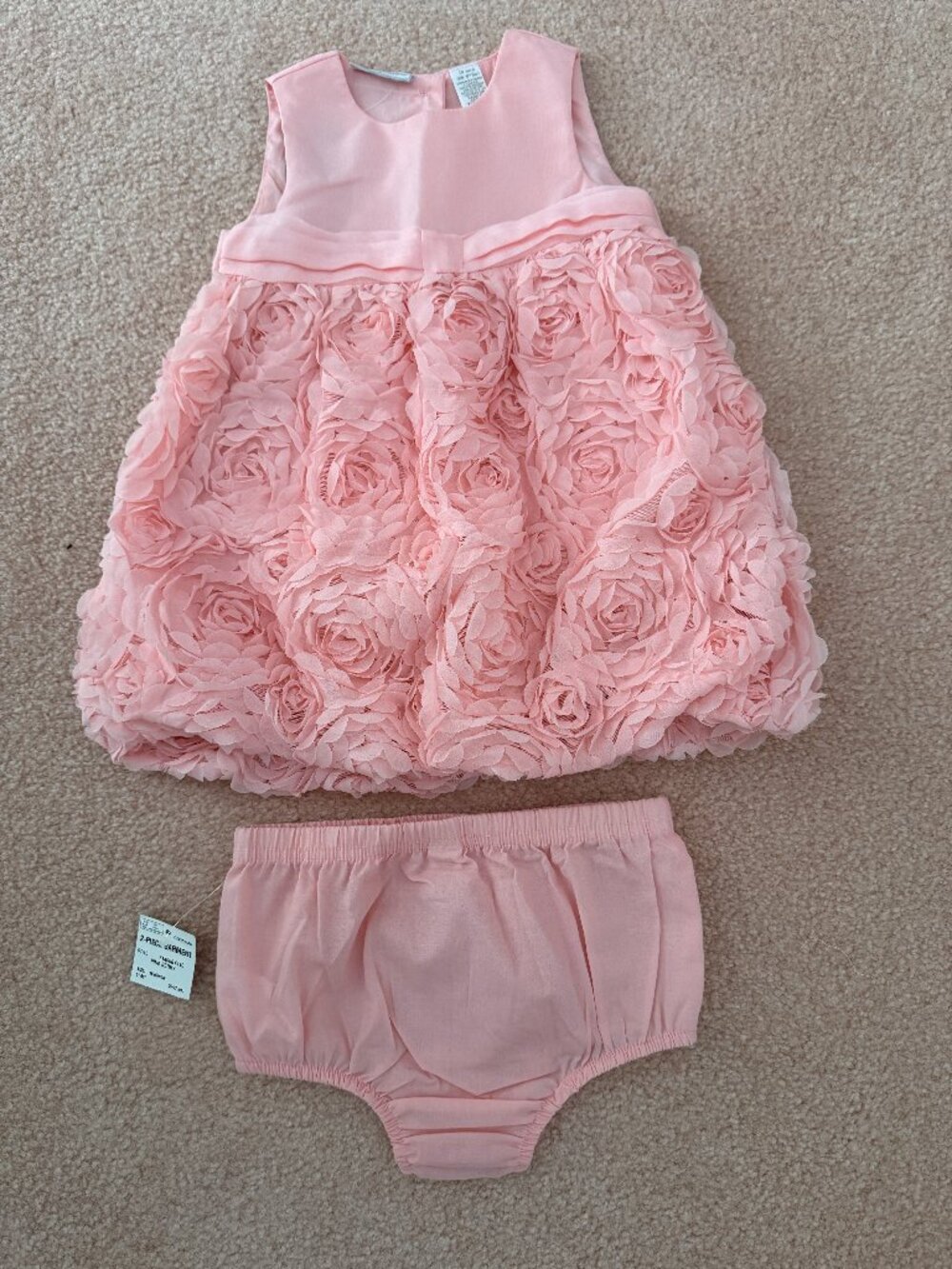 18 month First Impressions Peach Dress - Brand New - Rosettes